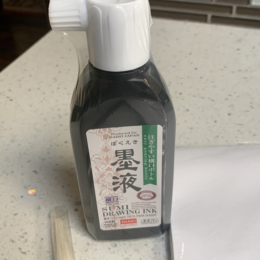 Japanese Calligraphy Sumi Drawing Ink, Brush & Writing Paper - Picture 2 of 6